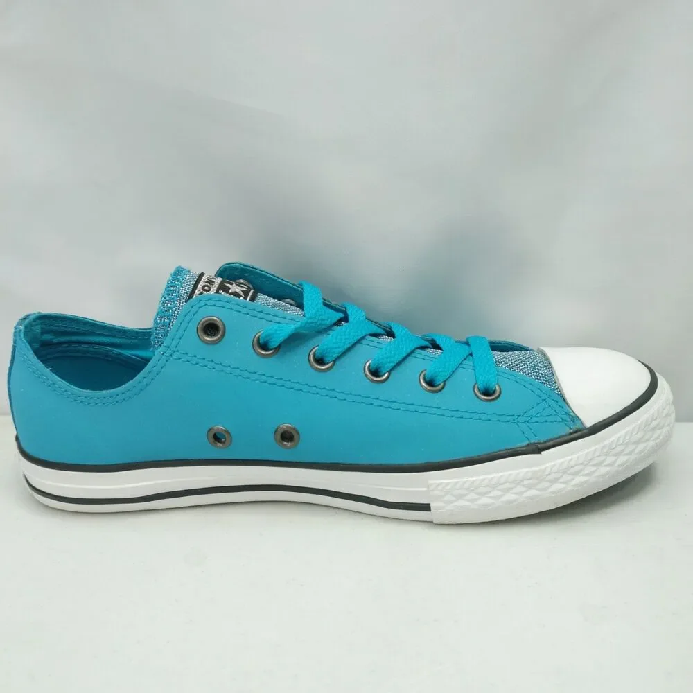 Converse Chuck Taylor All Star Low Junior Size 5 Blue Leather Glitter 662329C